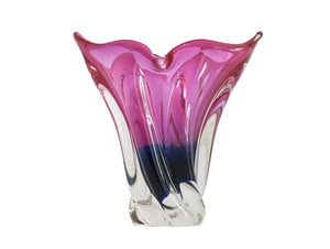Iwatsu Glass Vase, Mid-Century Japanese, Hineri Range, Stunning Colour