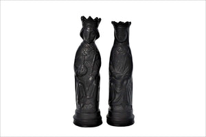 Wedgwood Black Basalt Chess Pieces, 1966, King and Queen