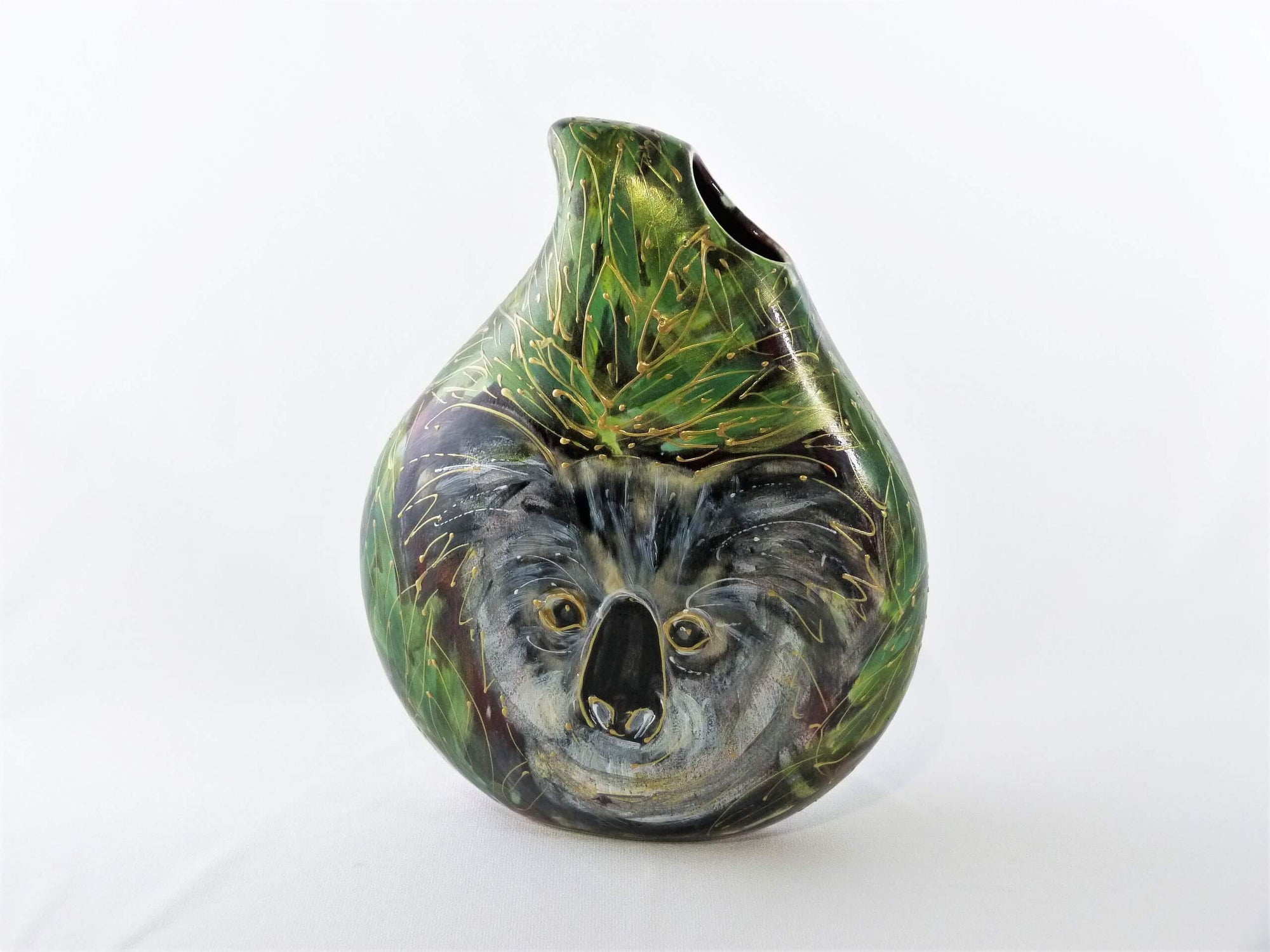 Anita Harris Vase, Koala Teardrop Vase, Art Pottery, Australian Koala Vase