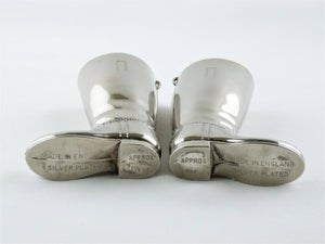 Silver-Plated Spirit Measures, Boot Shaped, Vintage Bar Ware