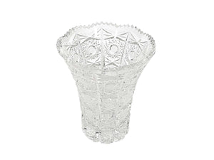 Vintage Bohemian Crystal Vase, Intricate Design