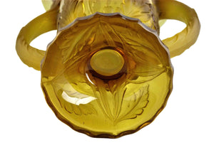 Art Deco Jobling Amber Glass Vase, "Dandelion", 1930's