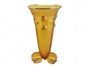 Art Deco Vase, Amber Glass, Stolzle 1930's, Decorative Ornament