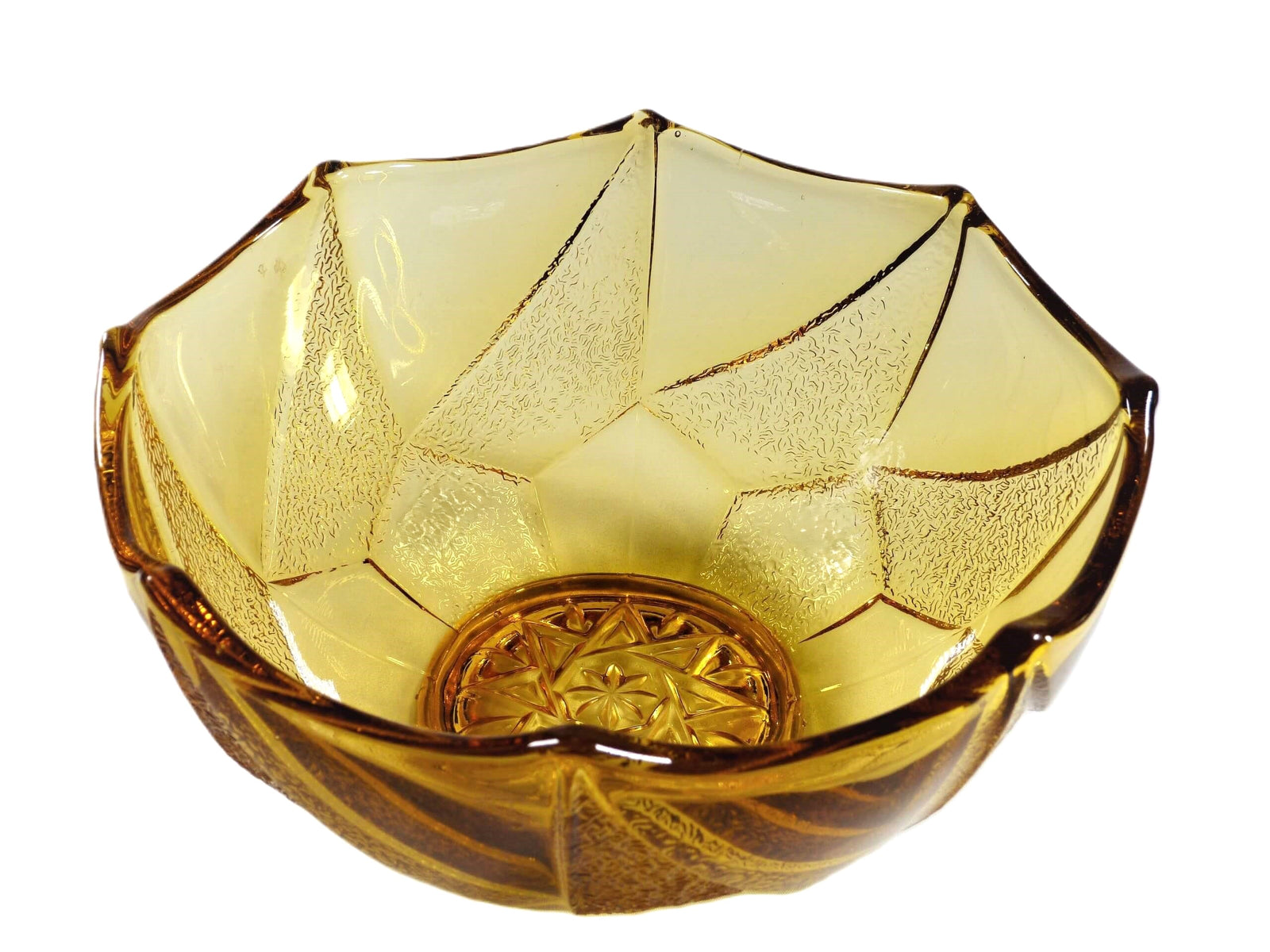 Art Deco Amber Glass Bowl, Sowerby 1940's Serving Bowl