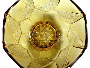 Art Deco Amber Glass Bowl, Sowerby 1940's Serving Bowl