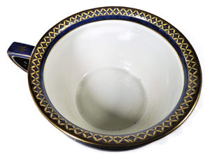 Carlton Ware Bleu Royale Chamber Pot, 1920's, Basket of Flowers Pattern No 2184, Wiltshaw & Robinson
