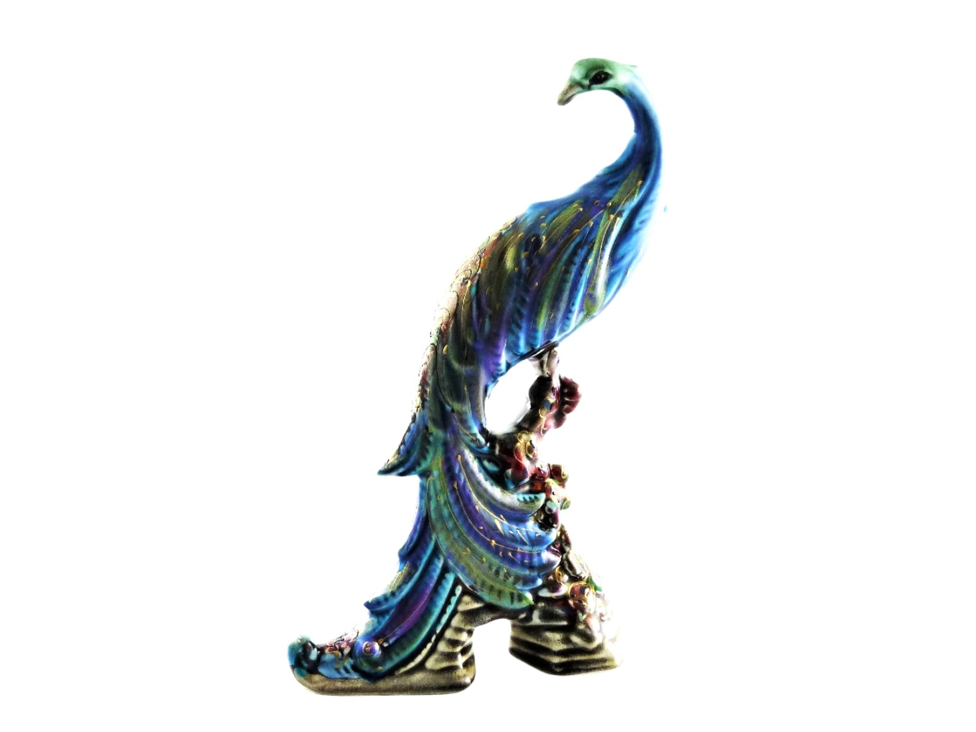 Anita Harris Peacock, Hand Painted Art Pottery, Superb Colours