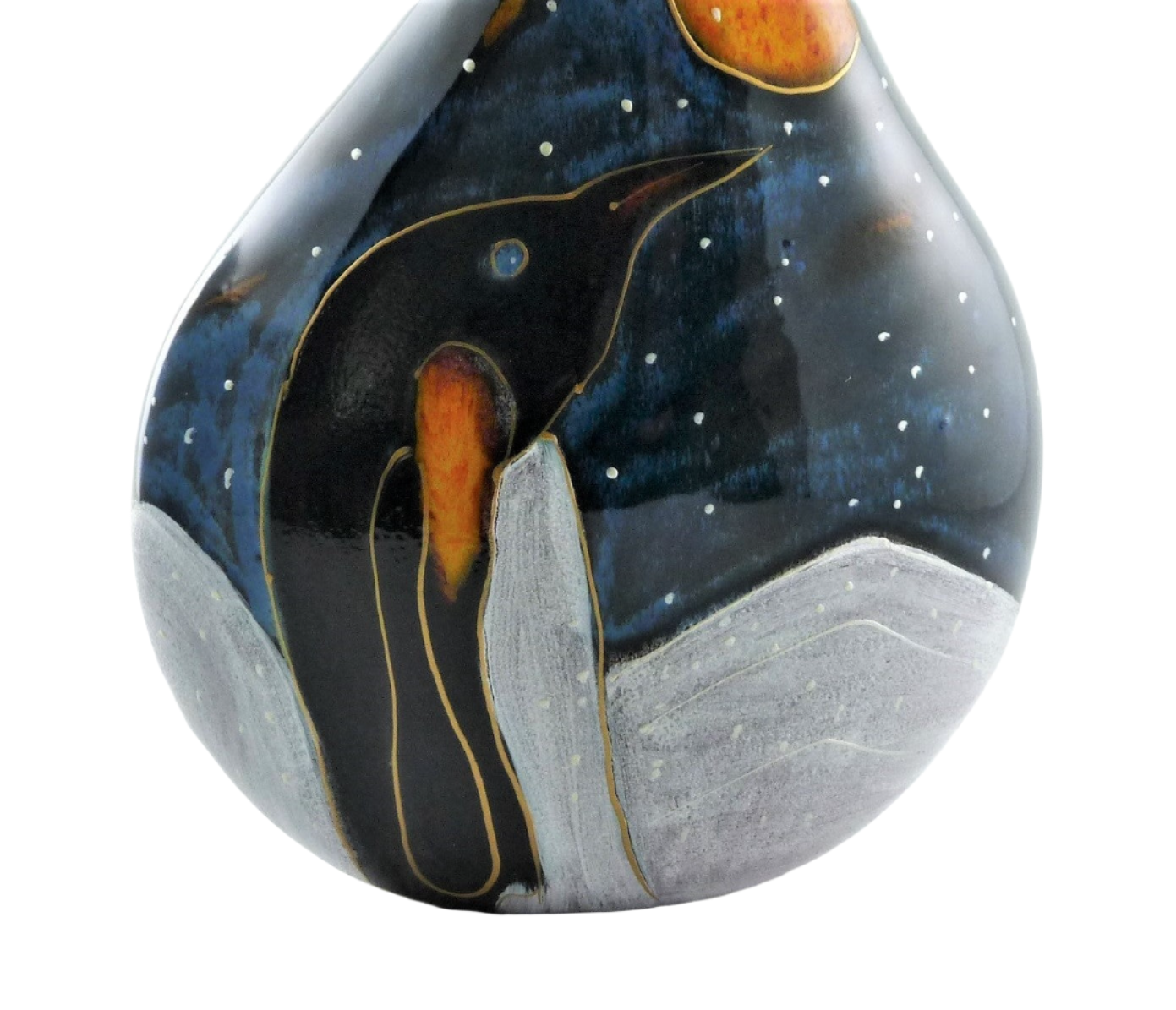 Penguin Vase, Anita Harris Art Pottery, Teardrop Shape Vase