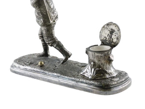 Vintage Golfer Inkwell, Office Accessory, Fantastic Gift For a Golf Lover