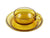 Amber Glass Cup and Saucer, Attractive Vintage Duo