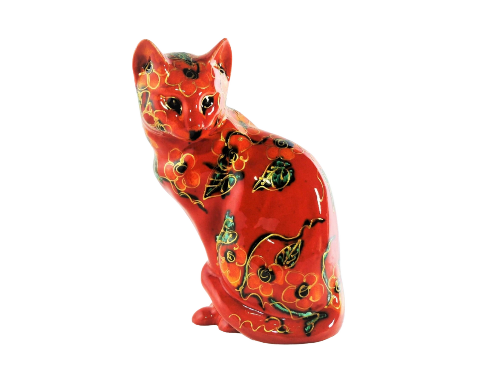 Anita Harris Cat, Hand Painted Red Sitting Cat, Stunning