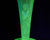 Uranium Glass, Elegant Fluted Vase, Features an Oriental Lady