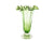 Green Glass Ruffled Top Vase, Tall and Elegant, Super Flower Vase