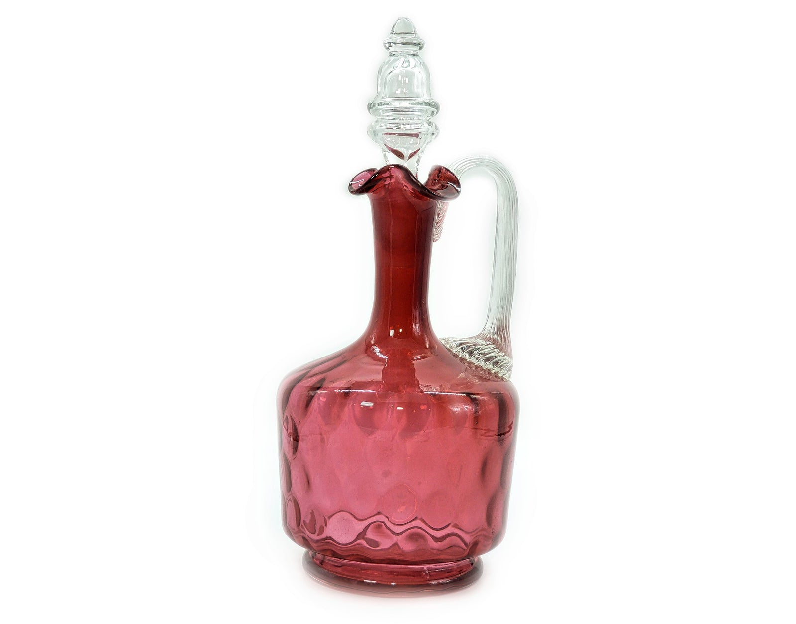 Cranberry Glass Decanter, Victorian, Beautiful Colour