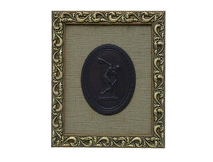 Wedgwood Black Basalt Plaque, Features Discus Thrower, Impressive Plaque