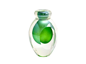 Green Art Glass Perfume Bottle, No Stopper, Lovely Fresh Colour