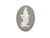 Jasperware Cameo, White on Green, 1970's, Lady with a Dolphin
