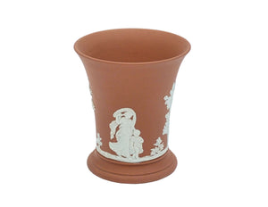 Terracotta Jasperware Wedgwood Vase, Stunning Colour, Decorative Ornament