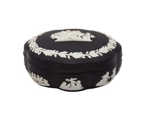 Vintage Wedgwood Jasperware Black Trinket Box