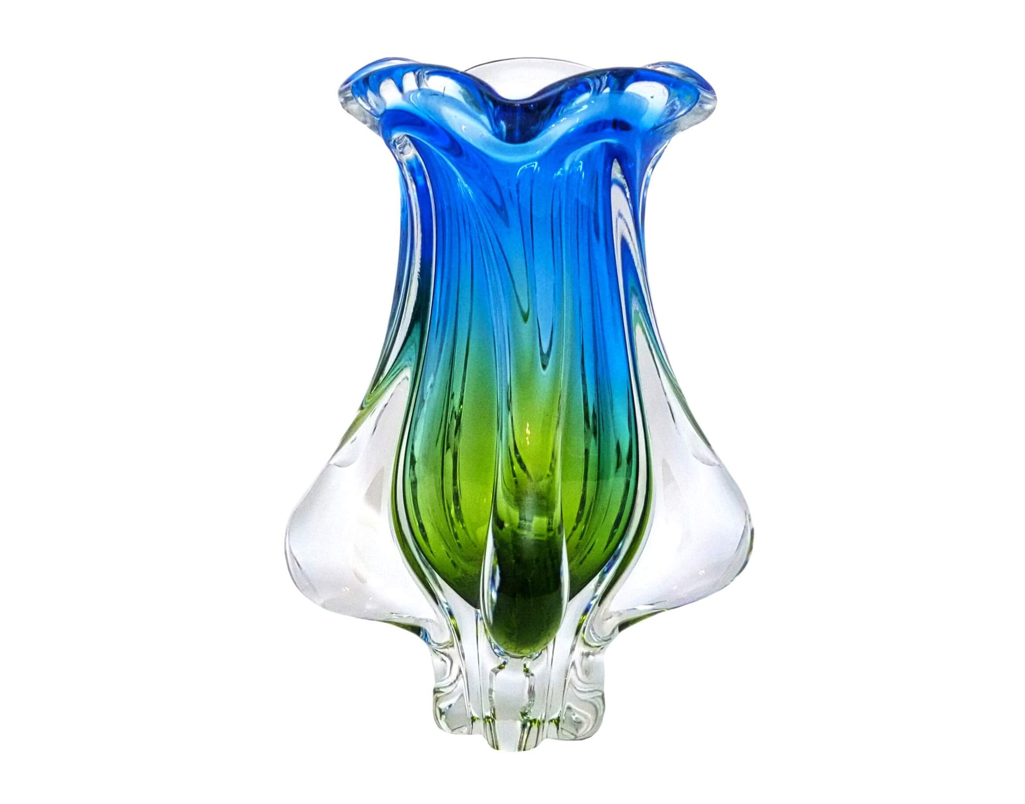 Josef Hospodka Glass Vase, Chribska Glass, Magnificent Colours