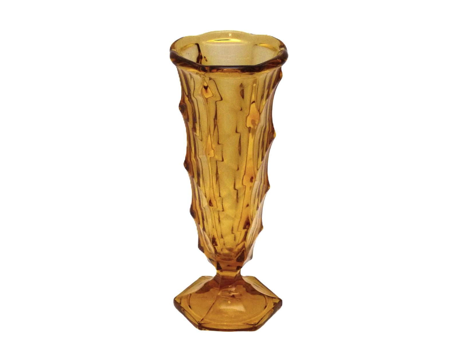 Art Deco Amber Glass Vase, 1930's, Slim Shape