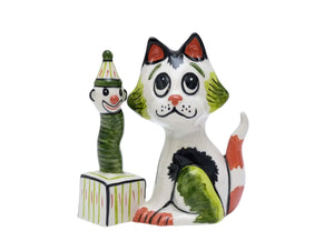 Lorna Bailey Cat, Jack-in-the-Box Cat, Decorative Ornament