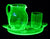 Uranium Glass Water Set, Vintage, Glows Beautifully