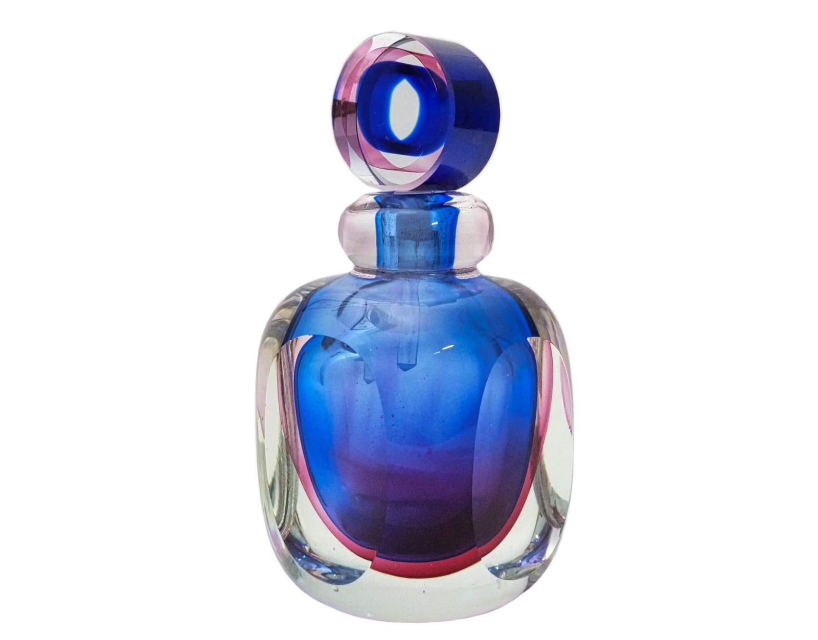 Fifth Avenue Glass Perfume Bottle, Amazing Colours, Czech Art Glass