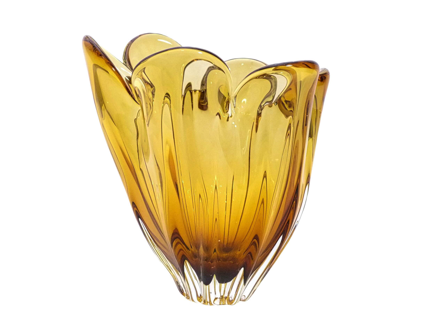 Iwatsu Glass Vase/Bowl/Centrepiece, Mid-Century Japanese, Hineri Range