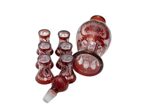 Ergermann Ruby Glass Liqueur Set, Bohemian Glass