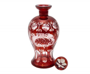 Ergermann Ruby Glass Liqueur Set, Bohemian Glass