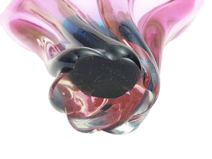 Iwatsu Glass Vase, Mid-Century Japanese, Hineri Range, Stunning Colour