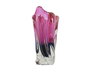 Iwatsu Glass Vase, Mid-Century Japanese, Hineri Range, Stunning Colour