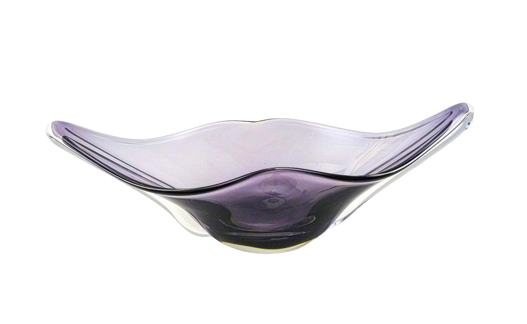 Attractive Sanyu Glass Bowl, Mid-Century Japanese, Deep Purple Colour
