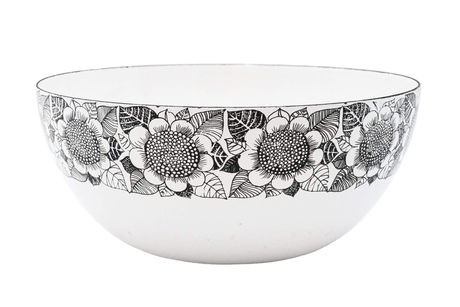 Finel Sunflower Enamel Bowl, Finnish, Mid-Century
