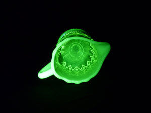 Uranium Glass Creamer, Davidsons Primrose Pearline Glass, Glows Beautifully