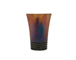 Carlton Ware "Rabbits at Dusk" Conical Vase, Orange Lustre, 1930's