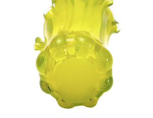 Yellow/Green Art Glass Vase, Bright Sunny Colour