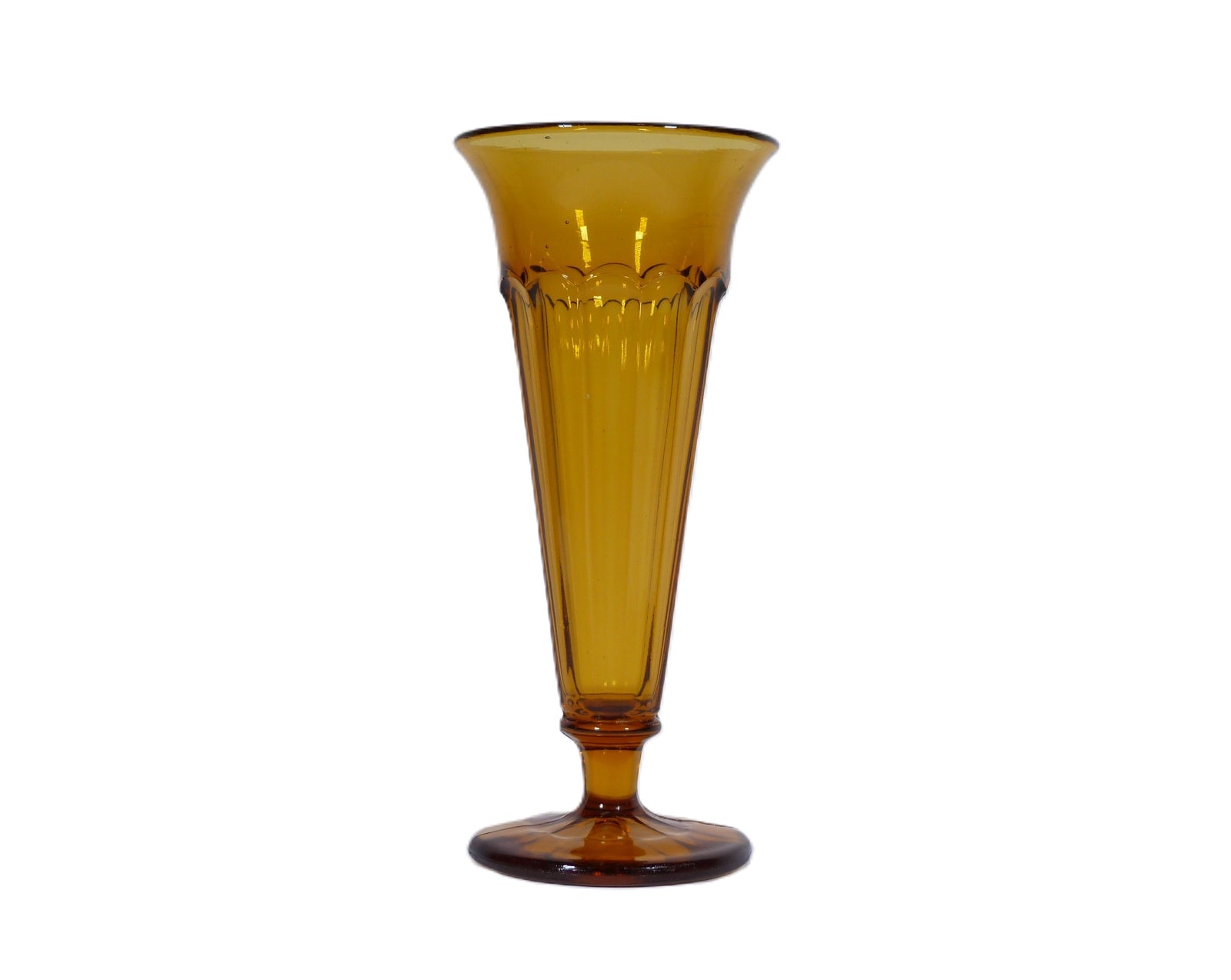 Art Deco Vase, Amber Glass, Davidson, 1930's