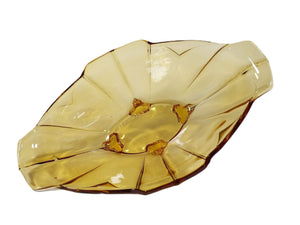 Art Deco Amber Glass Bowl, Sowerby Glass Serving Bowl, 1930's