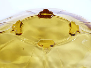 Art Deco Amber Glass Bowl, Sowerby Glass Serving Bowl, 1930's