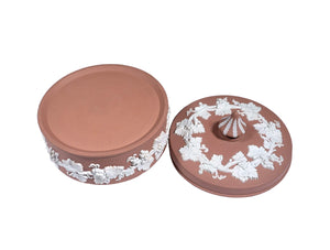 Terracotta Wedgwood Jasperware Trinket Box, Superb Colour