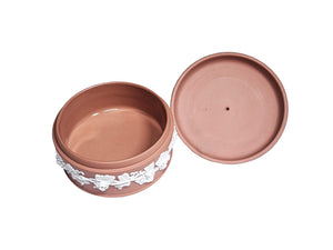 Terracotta Wedgwood Jasperware Trinket Box, Superb Colour