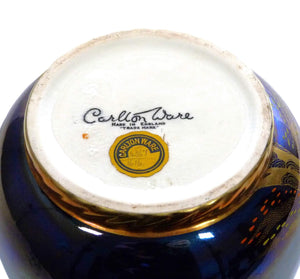 Carlton Ware Crane Oval Vase, Bleu Royale, Hand Painted