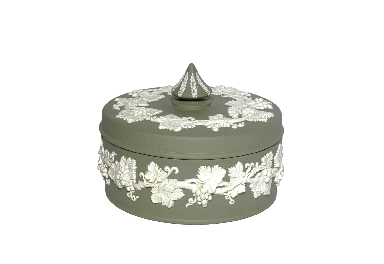 Wedgwood Jasperware Green Trinket Box, Lovely Shape
