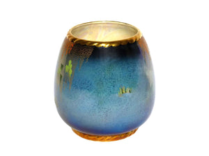 Carlton Ware Crane Oval Vase, Bleu Royale, Hand Painted