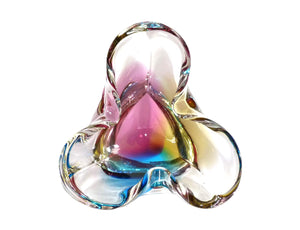Mid-Century Art Glass Ashtray, Made in Japan, Tricolour