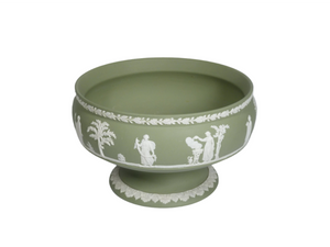Wedgwood Jasperware Green Pedestal Bowl, Table Centrepiece