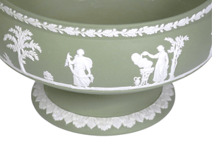 Wedgwood Jasperware Green Pedestal Bowl, Table Centrepiece