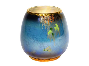 Carlton Ware Crane Oval Vase, Bleu Royale, Hand Painted
